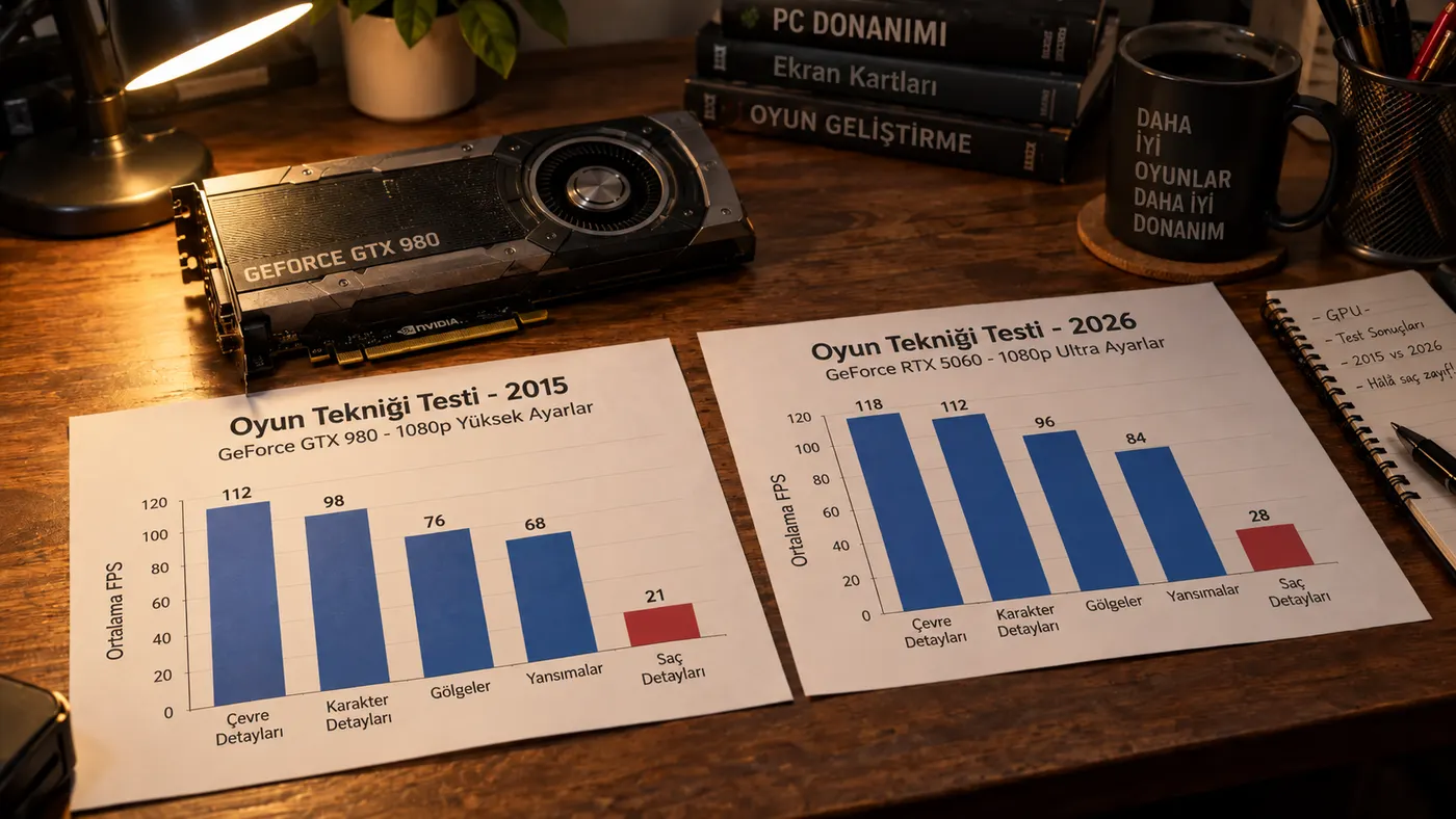 2015 ve 2026 tarihli iki benchmark kâğıdı; ikisinde de en düşük çubuk saç (illüstrasyon)